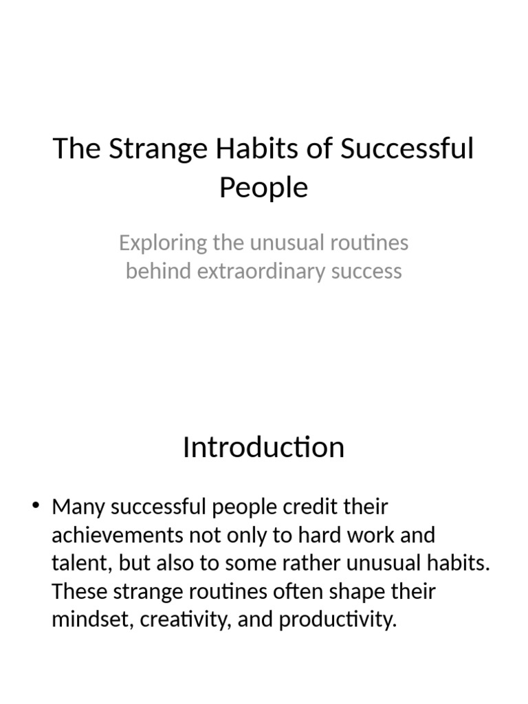 Unusual Habits of Successful People | PDF
