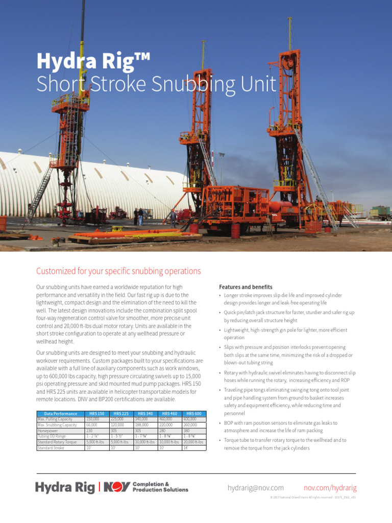 Hydra Rig™ Short Stroke Snubbing Units | PDF | Mechanical Engineering