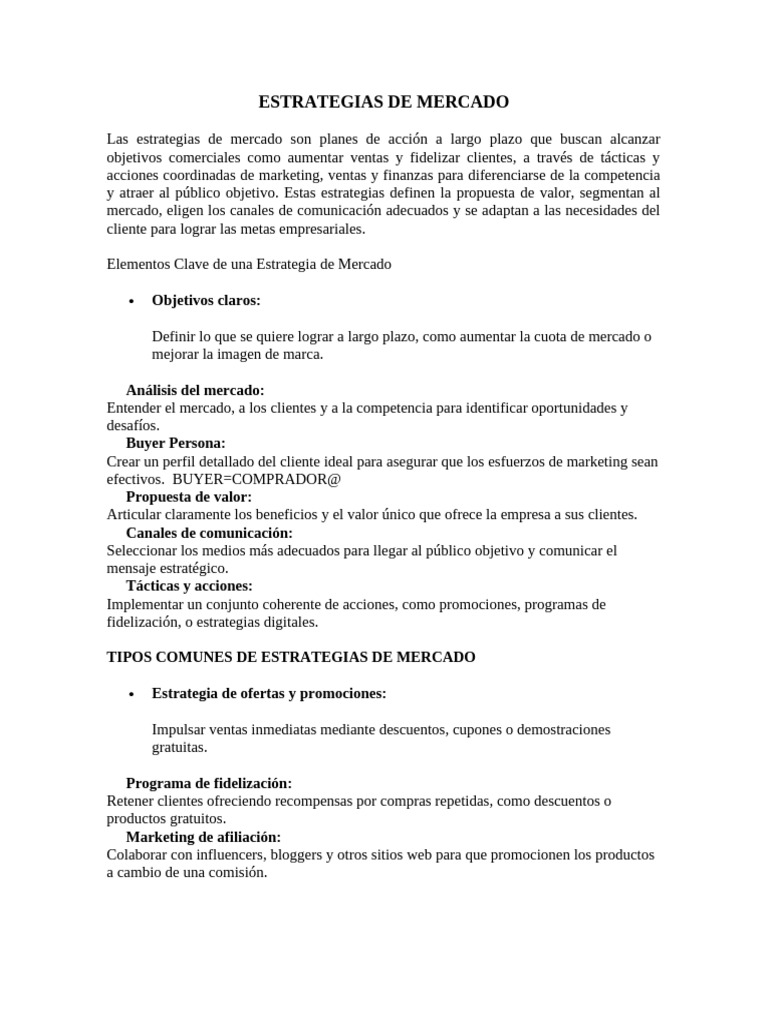 Estrategias Efectivas de Mercado | PDF | Marketing | Mercado (economía)