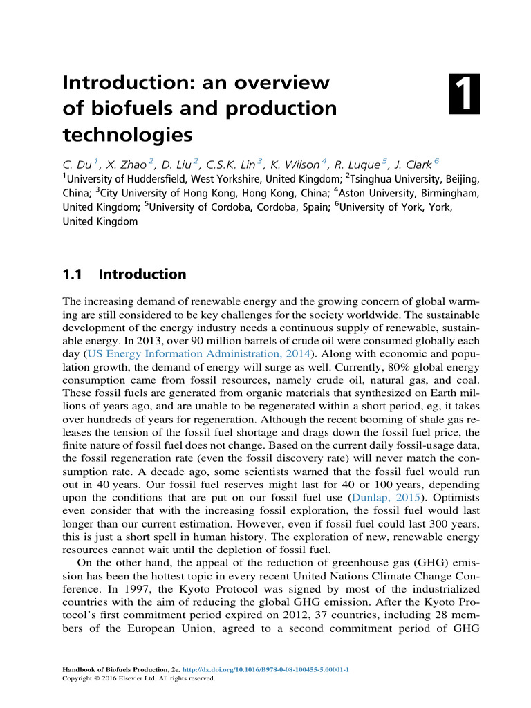 Overview of Biofuels and Production Technologies | PDF | Biofuel ...