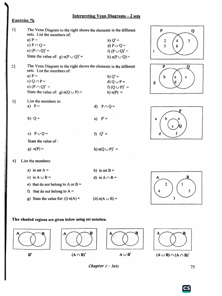 Venn Diagrams 1 | PDF