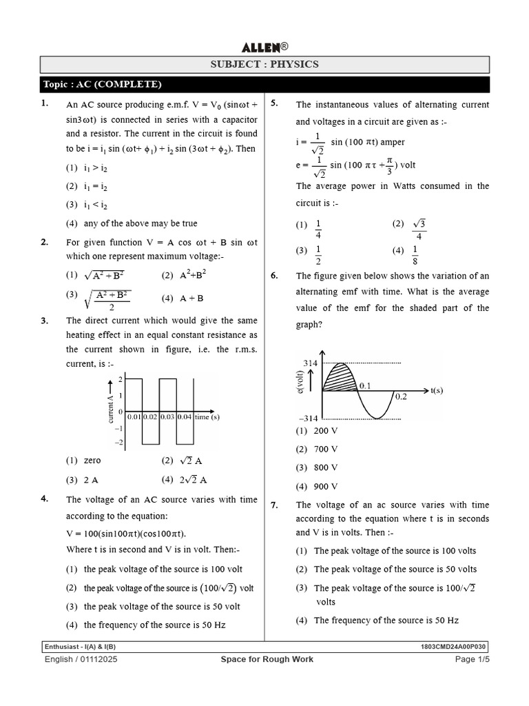 33 0111 AC Complete FINAL PDF | PDF | Series And Parallel Circuits ...