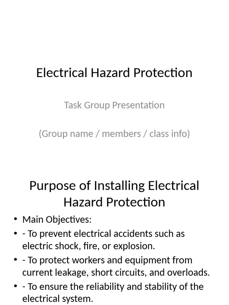 Electrical Hazard Protection Presentation | PDF