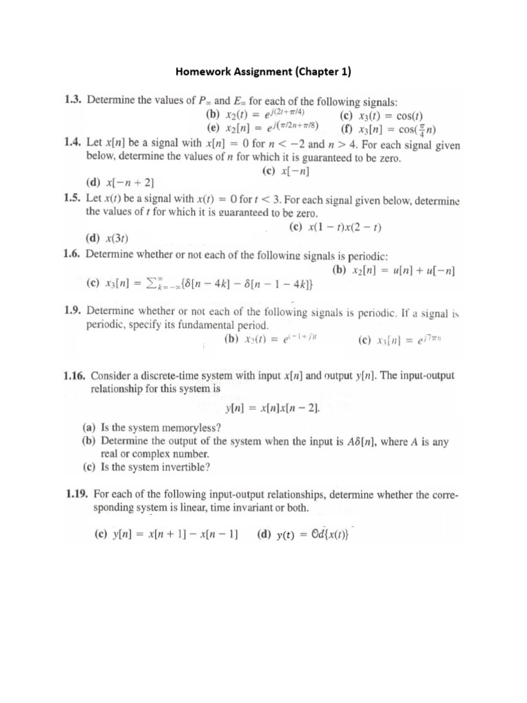 Homework Ch1 | PDF