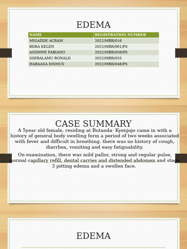 2.edema - Tutorial 2024 | PDF | Edema | Medical Specialties