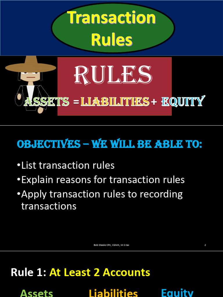 1.18 Transaction Rules For Accounting Equation U | PDF