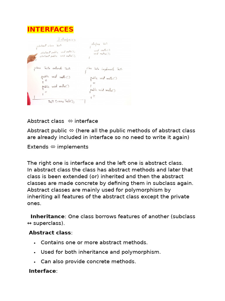 Java Interfaces vs Abstract Classes Explained | PDF | Class (Computer ...