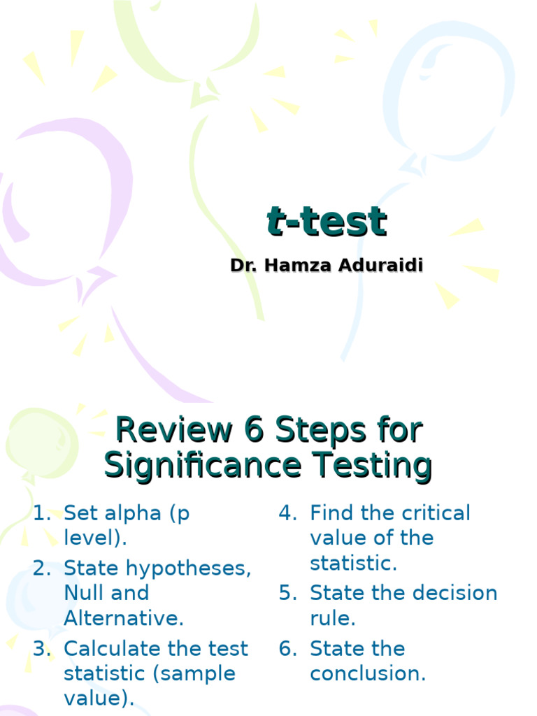 Understanding t-Test: Steps & Types | PDF | Student's T Test | Variance