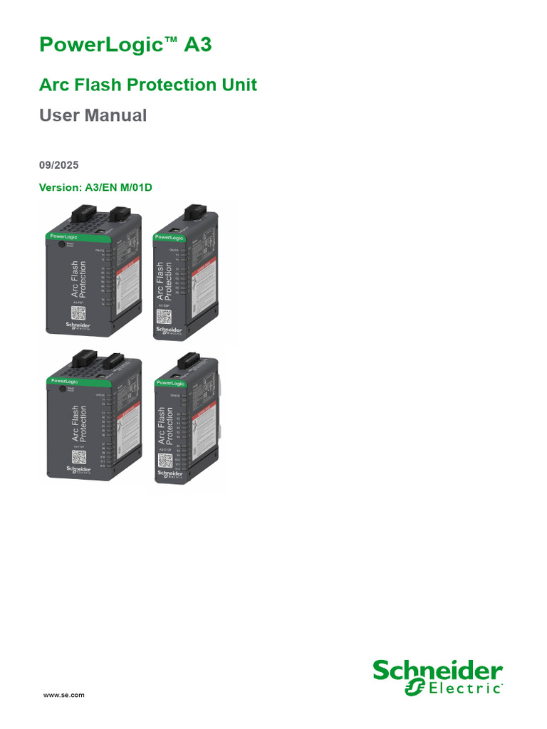 PowerLogic A3 Arc Flash User Manual | PDF | Power Supply | Relay