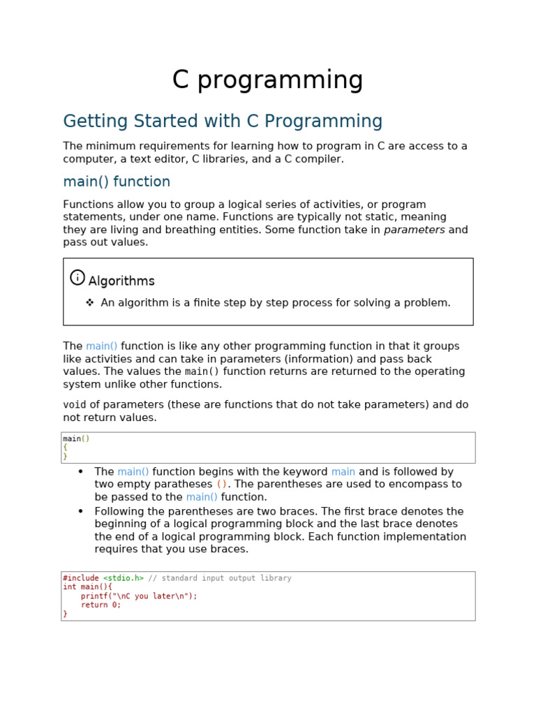 Notes for C Programming | PDF | Parameter (Computer Programming ...