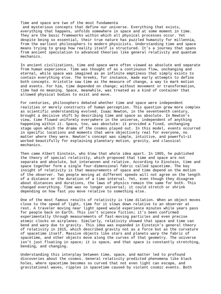 Gallery Detail: Time And Space Pdf Time