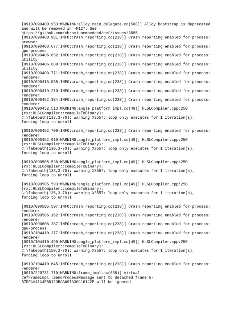 Chromium CEF Crash Reporting Logs | PDF | Computing | Computer Programming