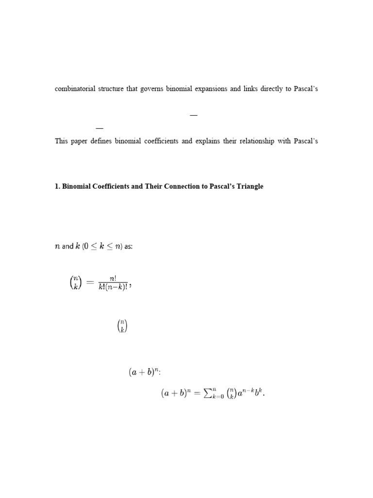 Binomial Coefficients & Matrix Properties | PDF | Matrix (Mathematics ...