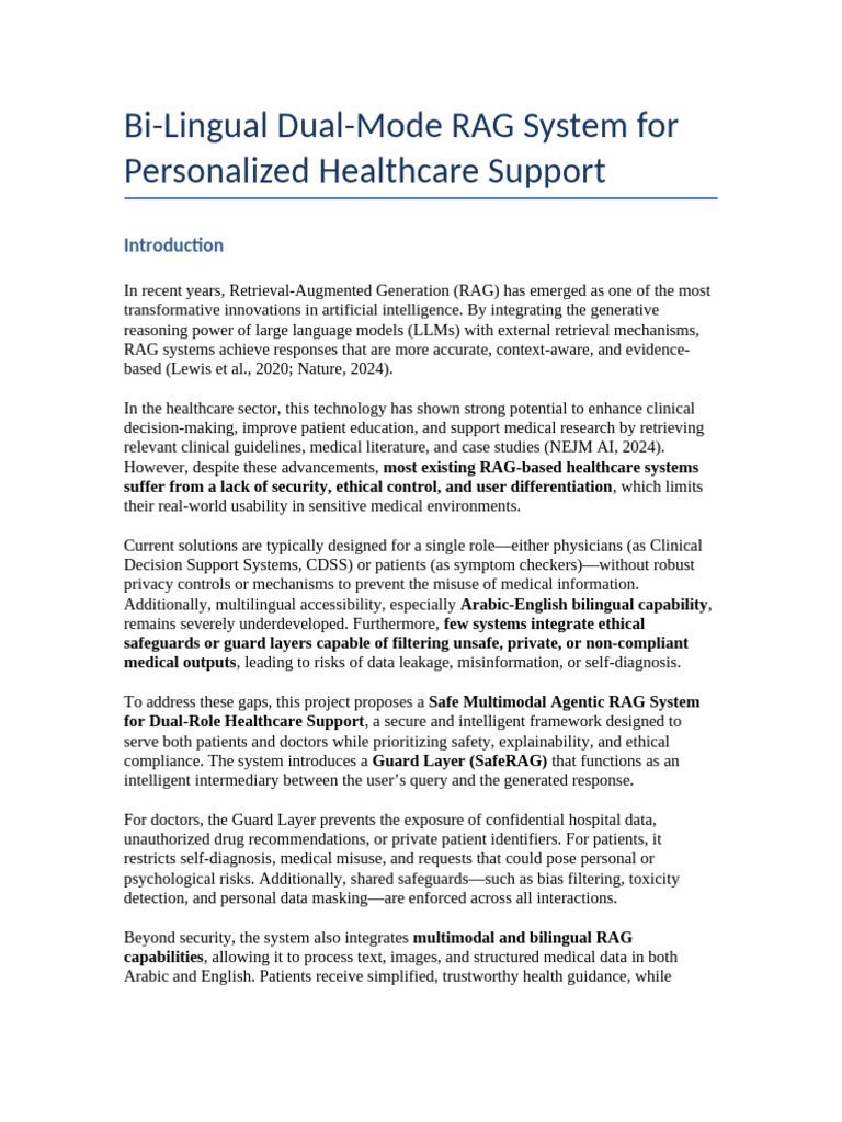Bilingual RAG System for Healthcare Support | PDF | Artificial ...