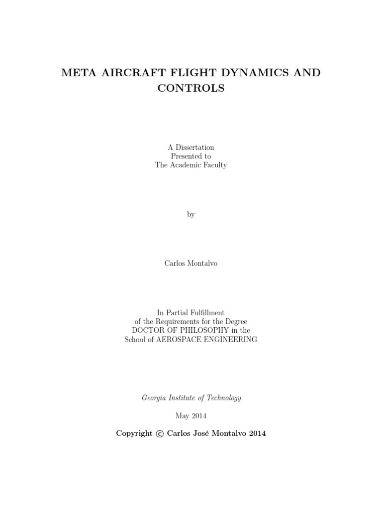 Montalvo Dissertation 2014 | PDF | Aerospace | Aerospace Engineering