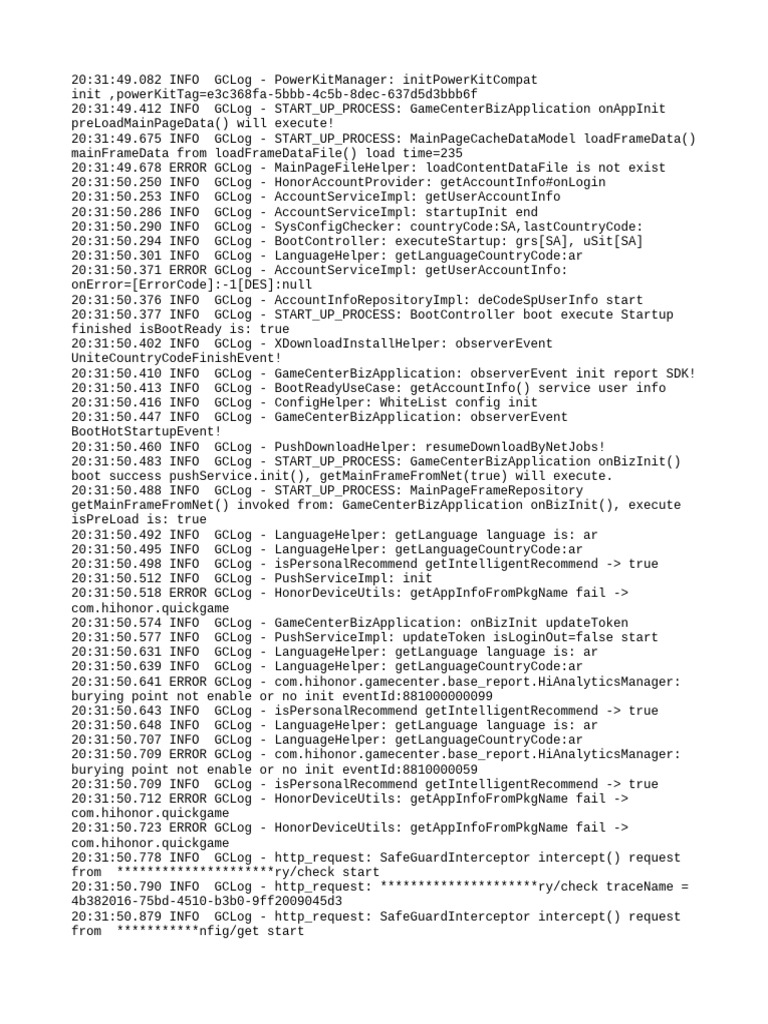 GameCenter Startup Log Analysis | PDF | Computing | Software
