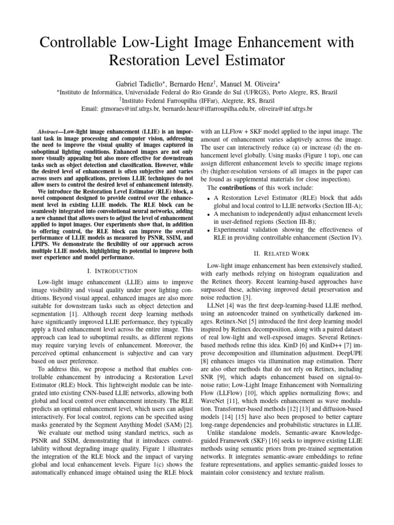 Controllable Low-Light Image Enhancement | PDF | Vision | Digital ...