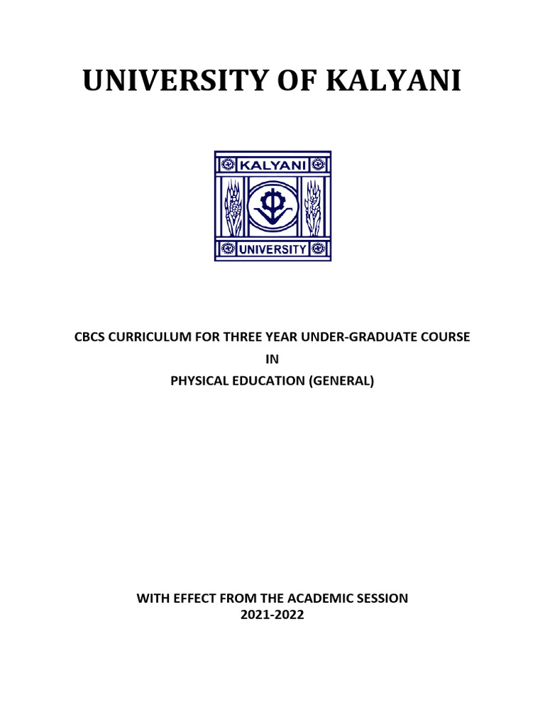 Ku Cbcs Modified Syllabus Physical Education 27.08.2021 | PDF | Course ...