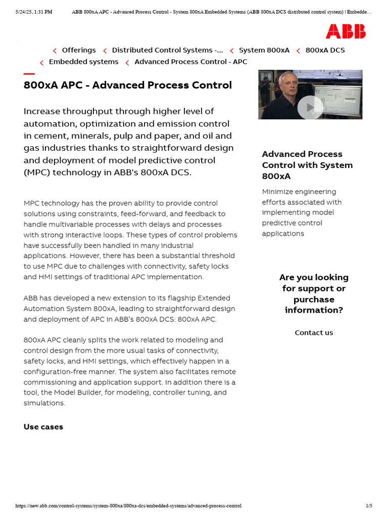 ABB 800xA APC: Advanced Process Control | PDF
