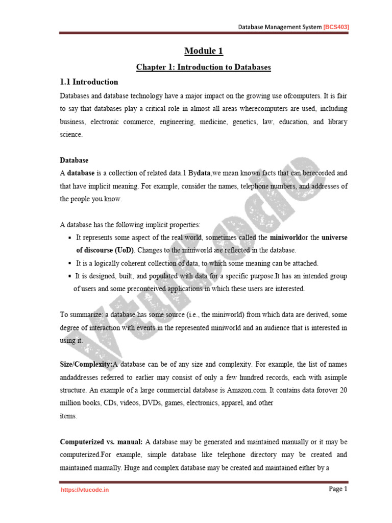 mod1 | PDF | Databases | Database Transaction