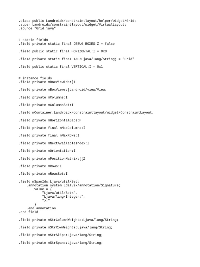 Android Grid Layout Helper Class | PDF | Computer Programming | Method ...