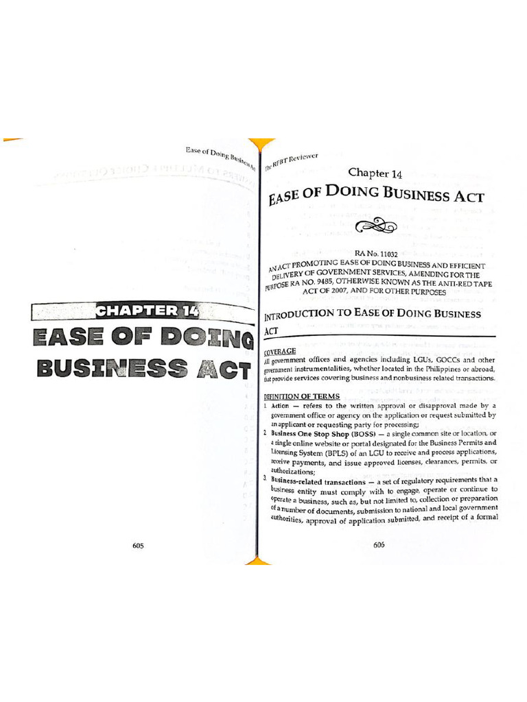 Ease of Doing Business Act | PDF
