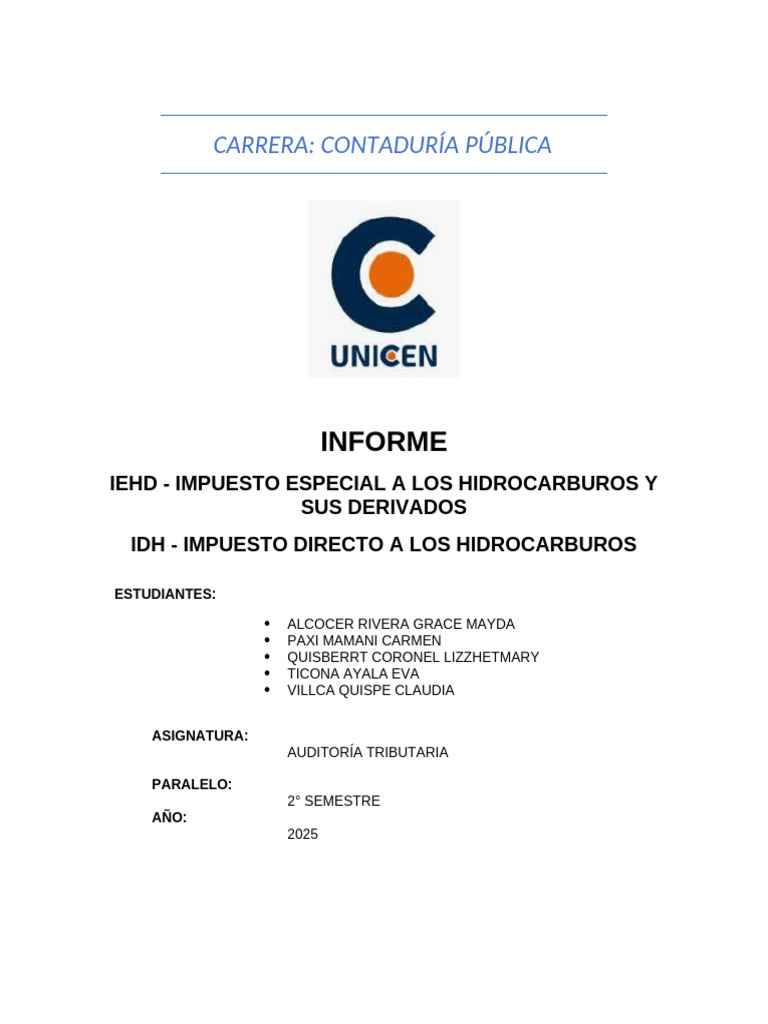 IEHD: Impuesto a Hidrocarburos en Bolivia | PDF | Impuestos | Bolivia