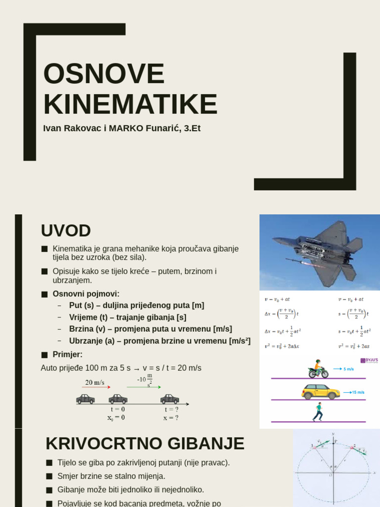 Osnove Kinematike | PDF