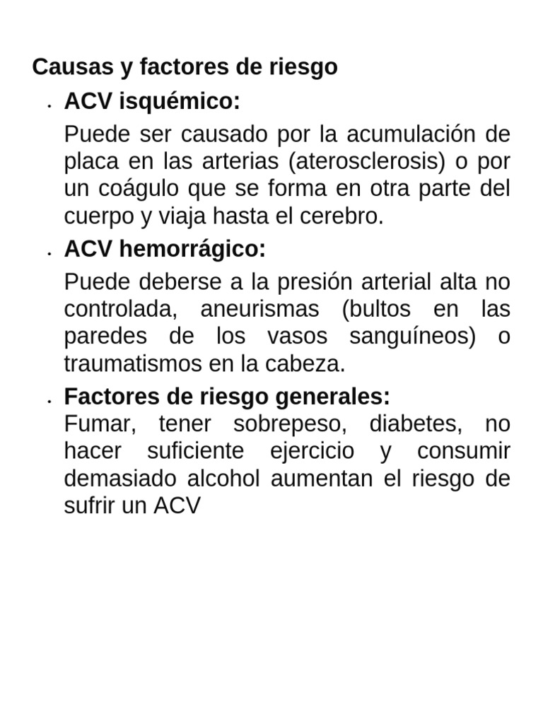 Causas y Riesgos del ACV | PDF