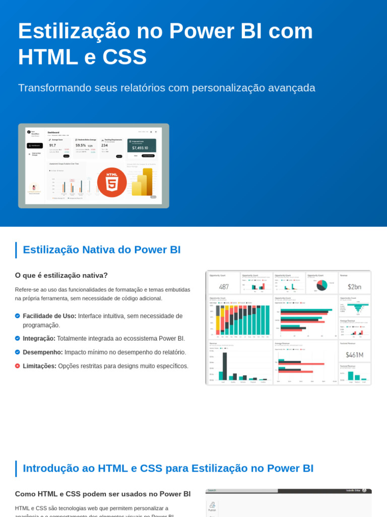 Estilização no Power BI com HTML e CSS | PDF | Html | Script Java