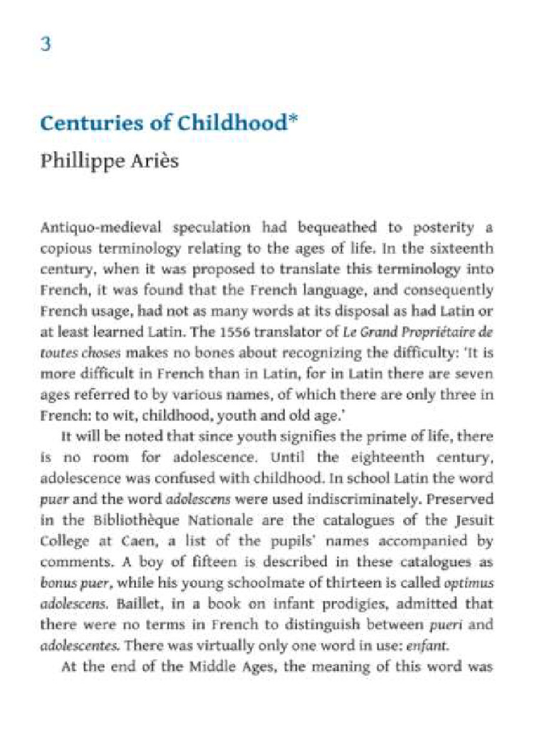1.1 Aries Centuries of Childhood | PDF