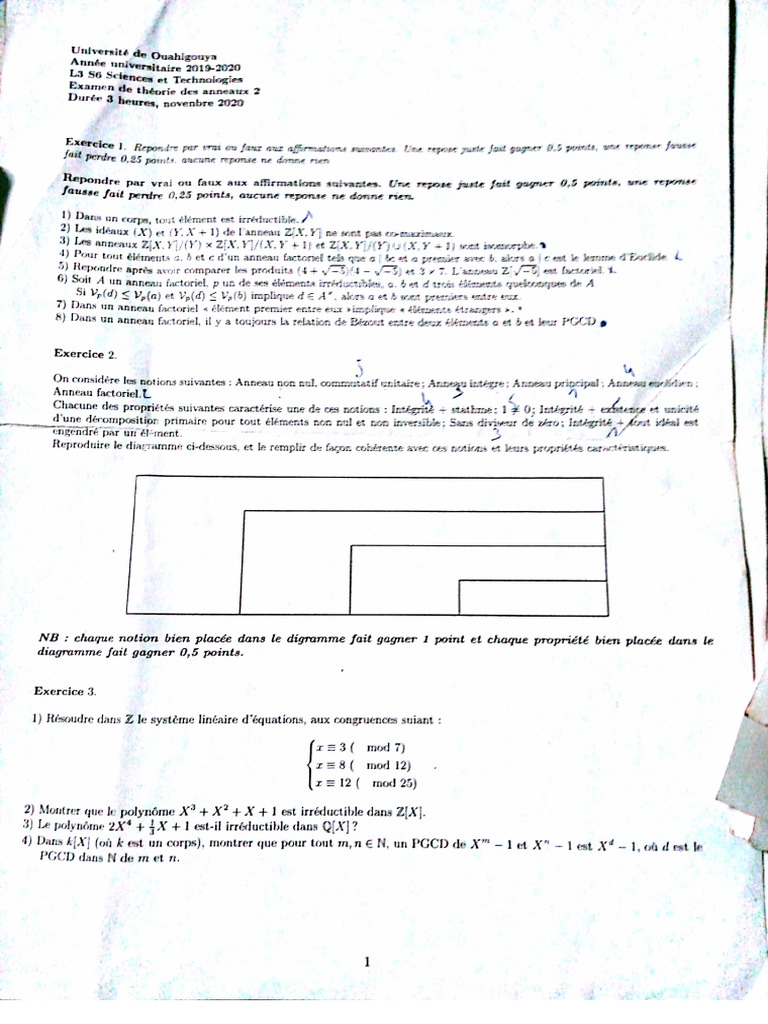 Devoir Anneaux 2 1 1 | PDF