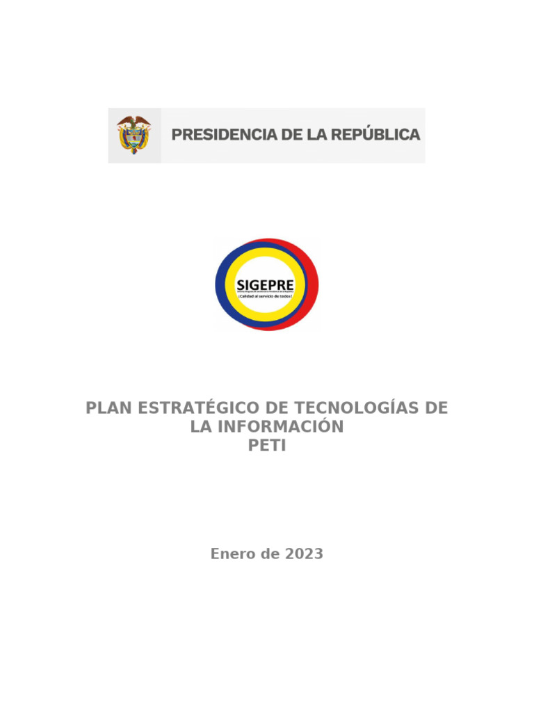 Plan Estratégico de TI 2023 | PDF | Planificación estratégica | La ...
