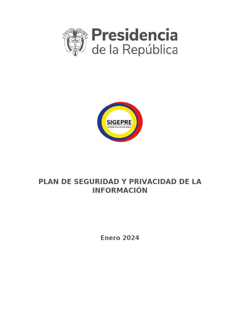 Plan de Seguridad y Privacidad 2024 | PDF | La seguridad informática ...