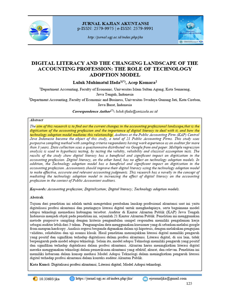 Digital Literacy in Accounting Evolution | PDF | Audit | Artificial ...