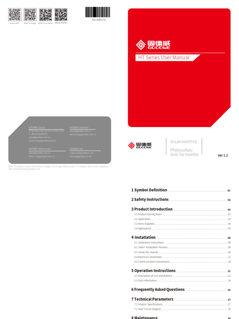 HT Series Grid-Tie Inverter Manual | PDF | Power Inverter | Direct Current