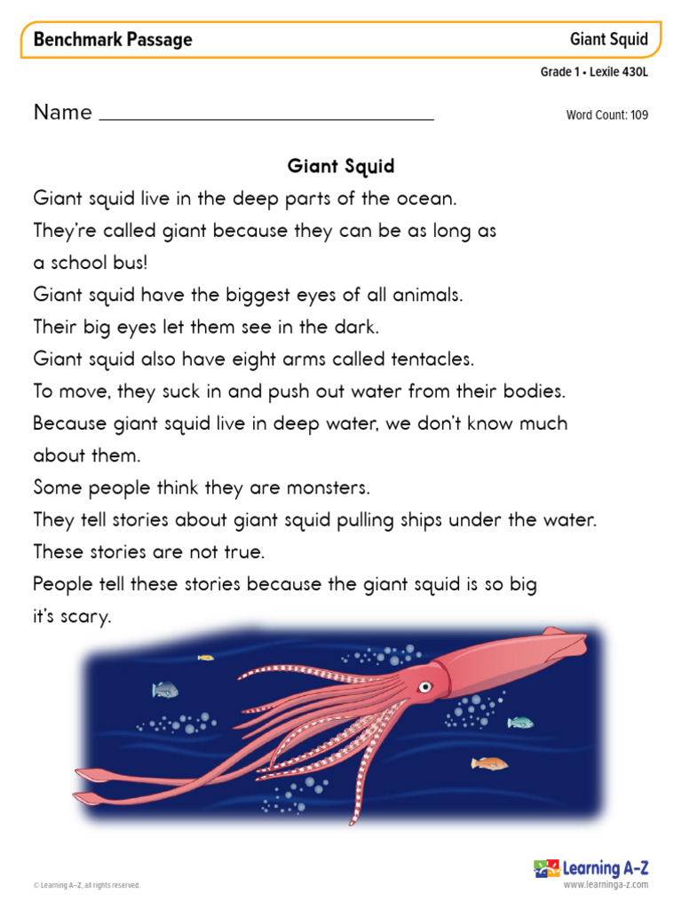 Facts About Giant Squid for Kids | PDF
