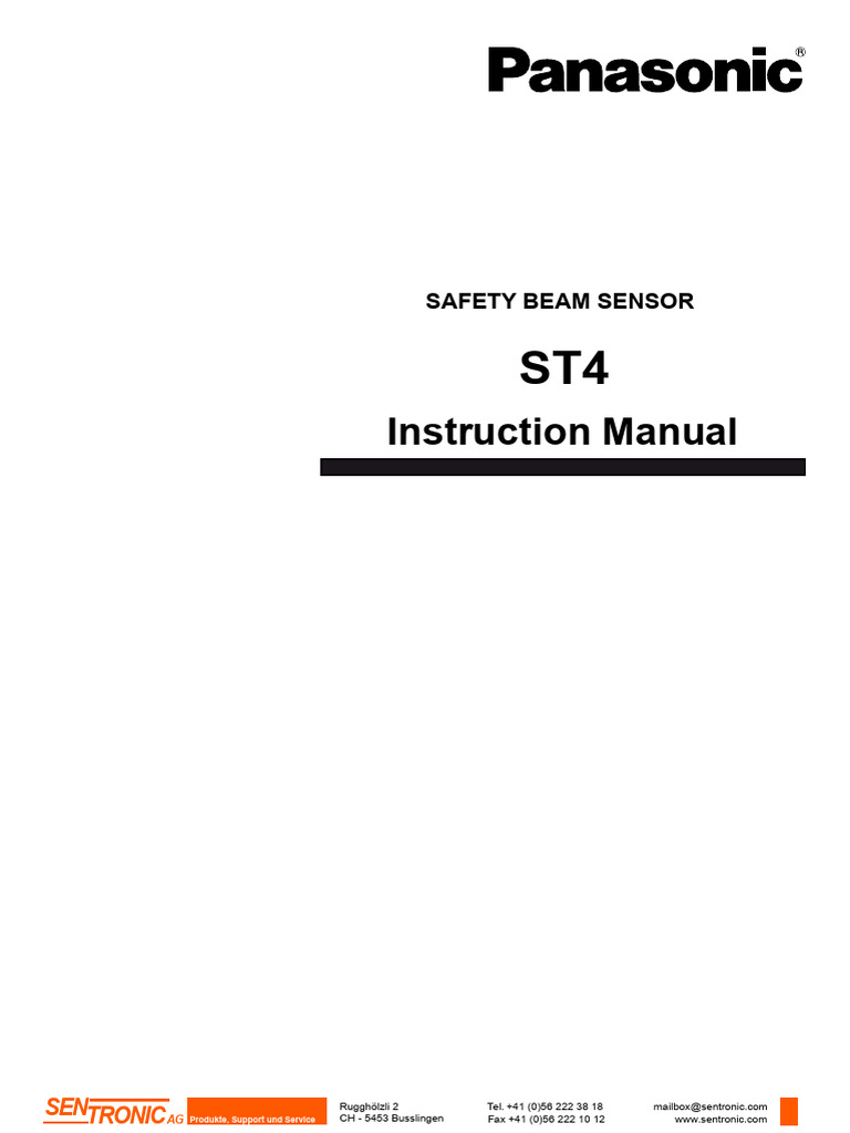 Panasonic ST4 Beam Sensor Manual | PDF | Safety | Bipolar Junction ...