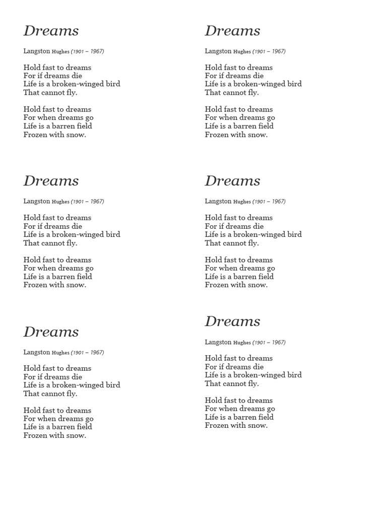 Langston Hughes' Poem on Dreams | PDF