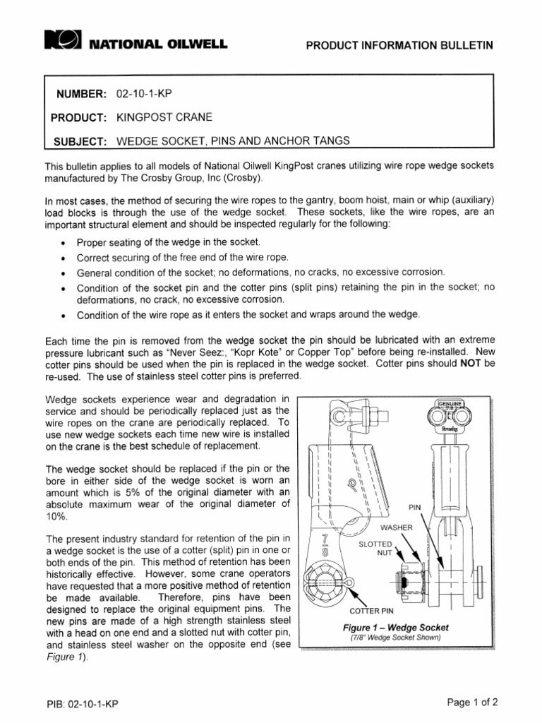 02-10-1-KP - Wedge Socket, Pins and Anchor Tangs | PDF