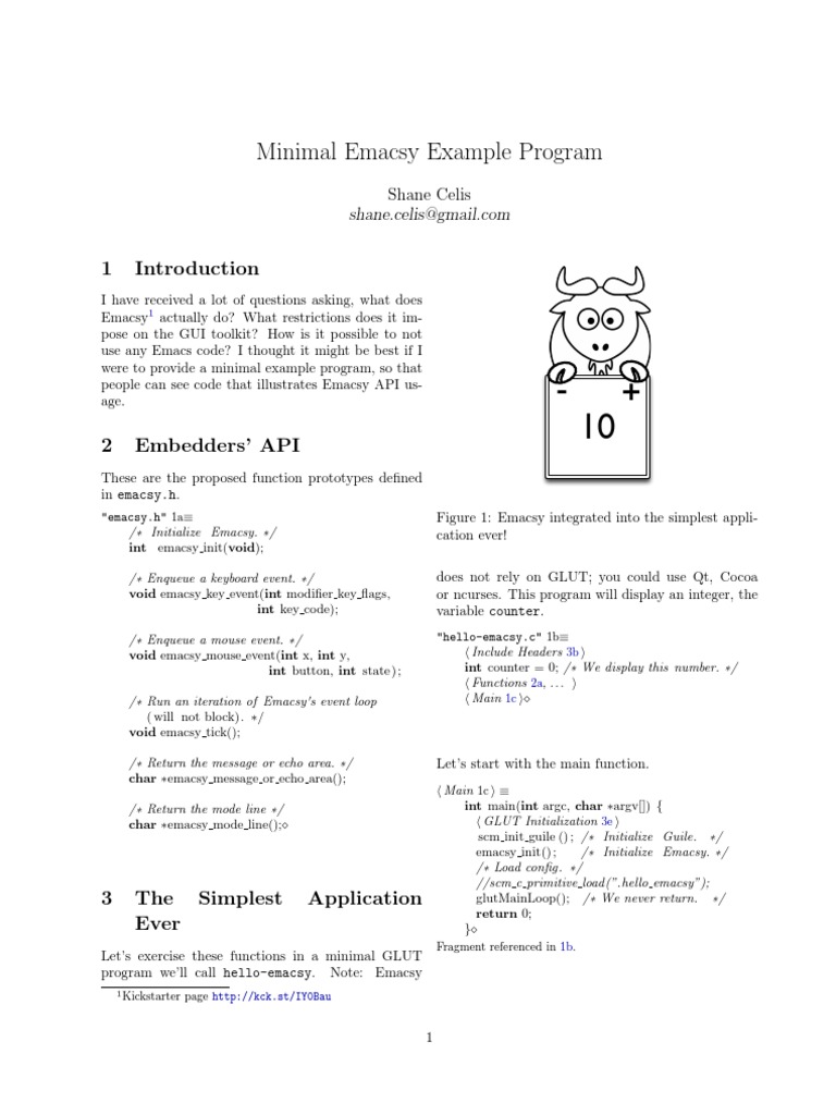 Minimal Emacsy Example Program Guide | PDF | Integer (Computer Science ...