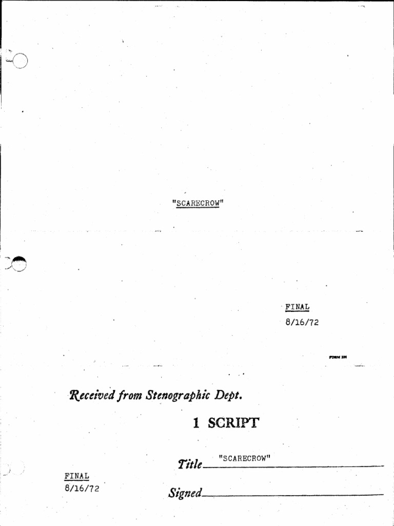 Scarecrow (1973) Script - Garry Michael White - 1972 - Anna's Archive | PDF
