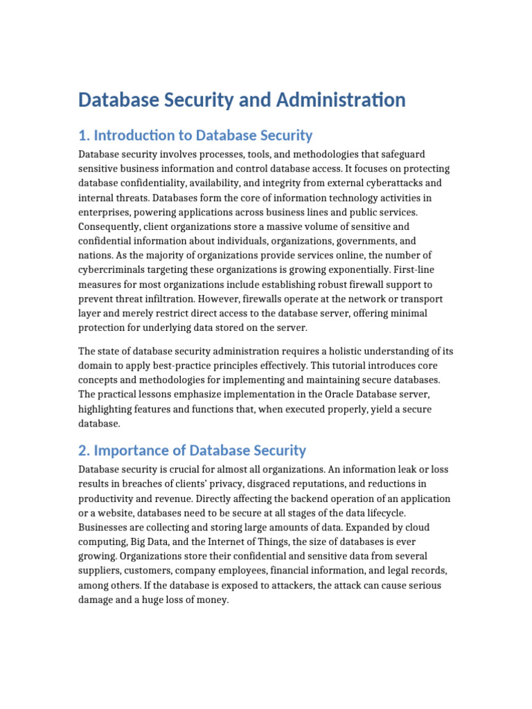 7 - Database Security and Administration | PDF | Security | Computer ...