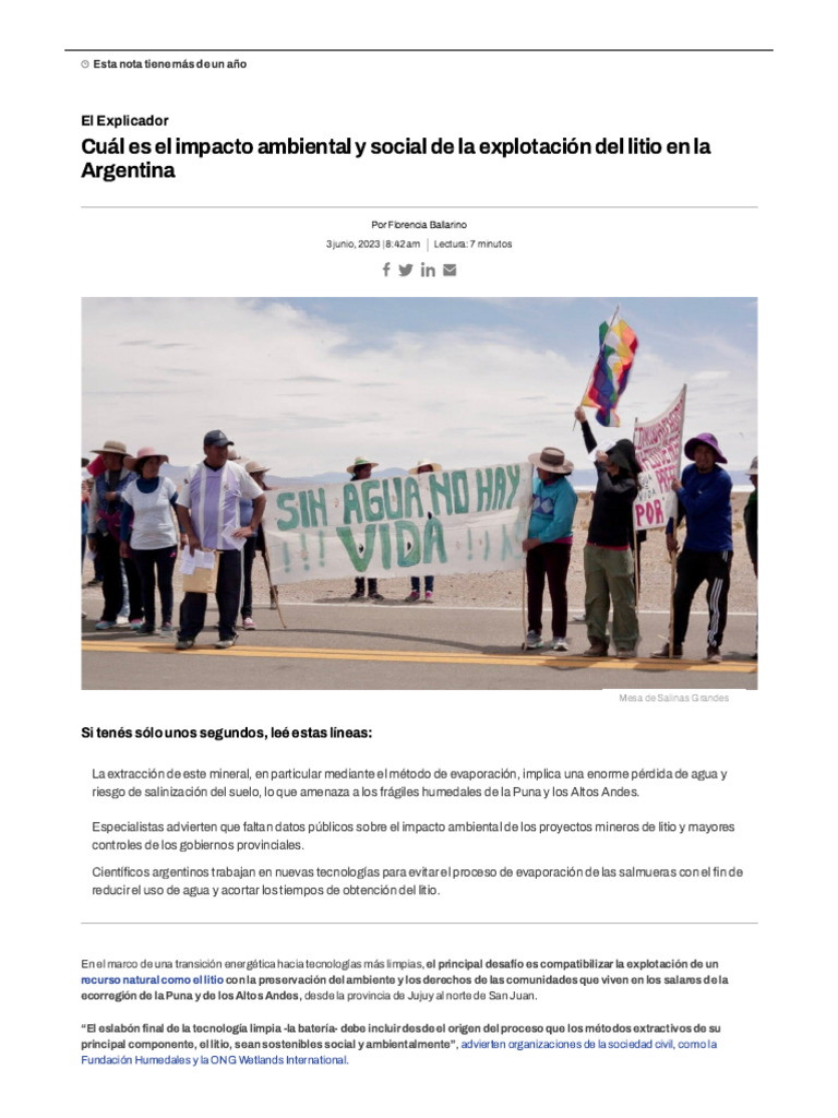 Cuál Es El Impacto Ambiental y Social de La Explotación Del Litio en La ...