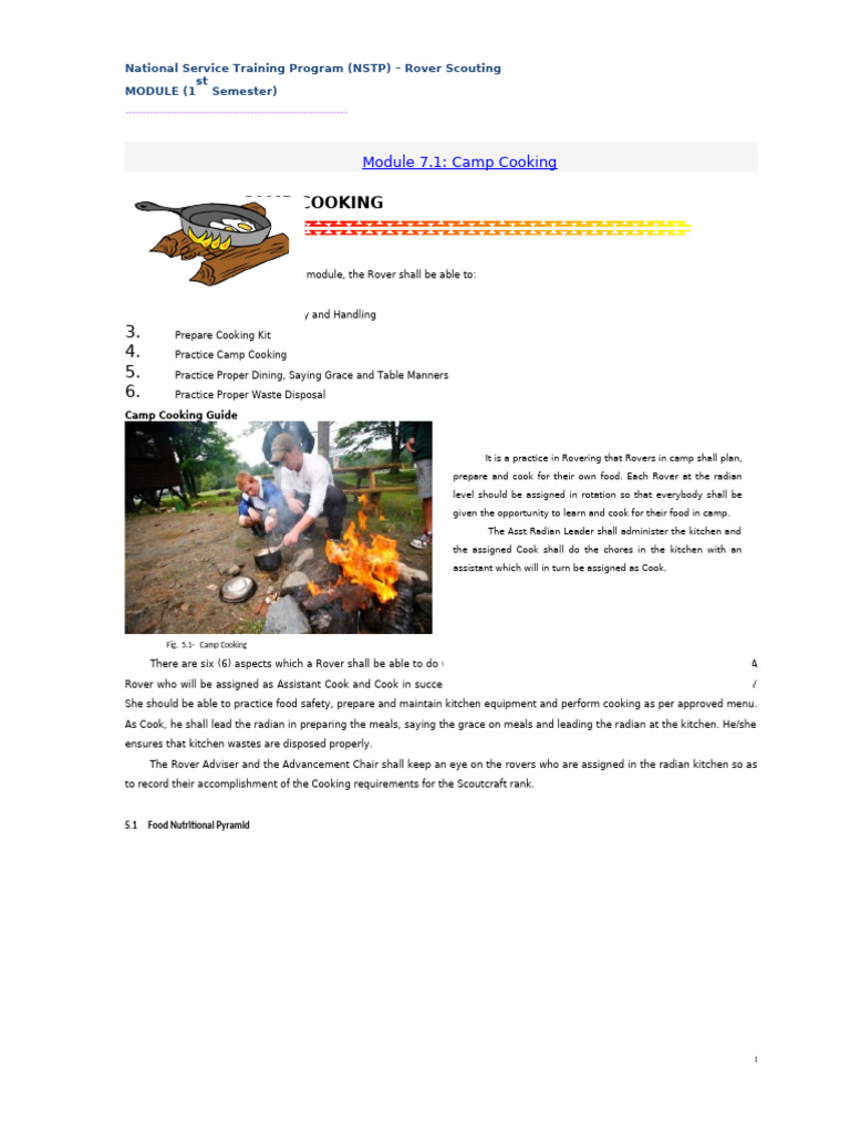Camp Cooking Guide for Rover Scouts | PDF | Foods | Cooking