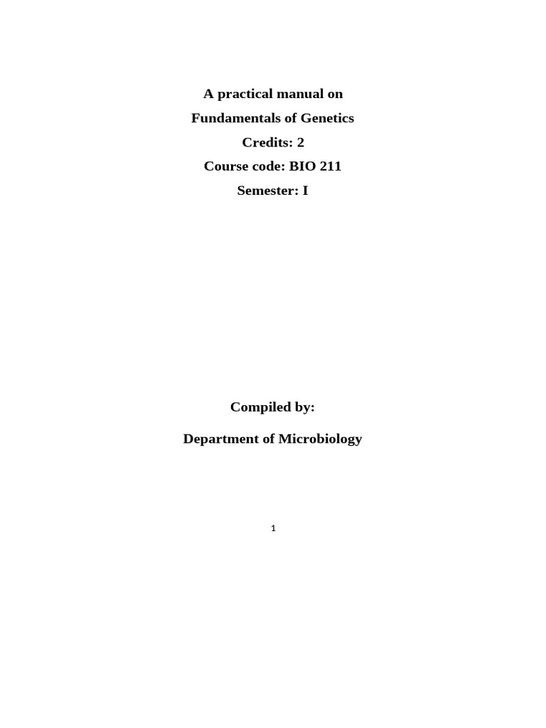 Genetics Laboratory Manual Overview | PDF | Mitosis | Angular Resolution