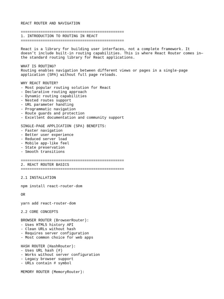 React Router: Hash and Memory Routing | PDF | Computing | Software ...