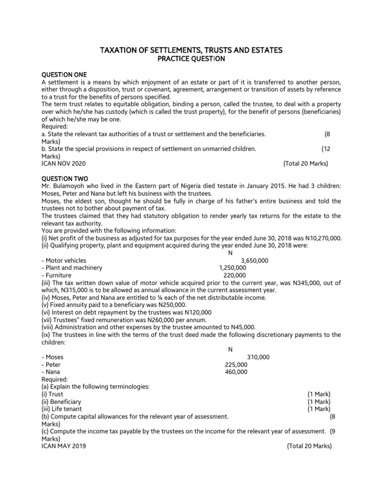 Taxation of Trusts and Estates Explained | PDF | Taxes | Trustee