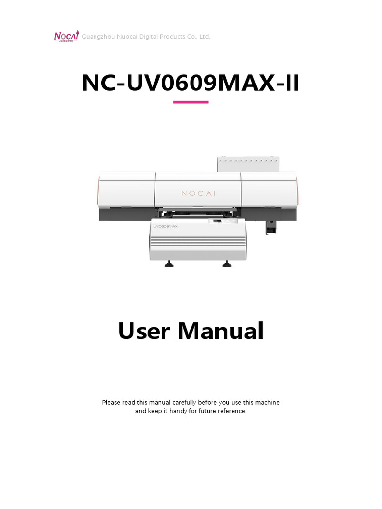 NC-UV0609MAX-II User Manual Guide | PDF | Printer (Computing) | Computing