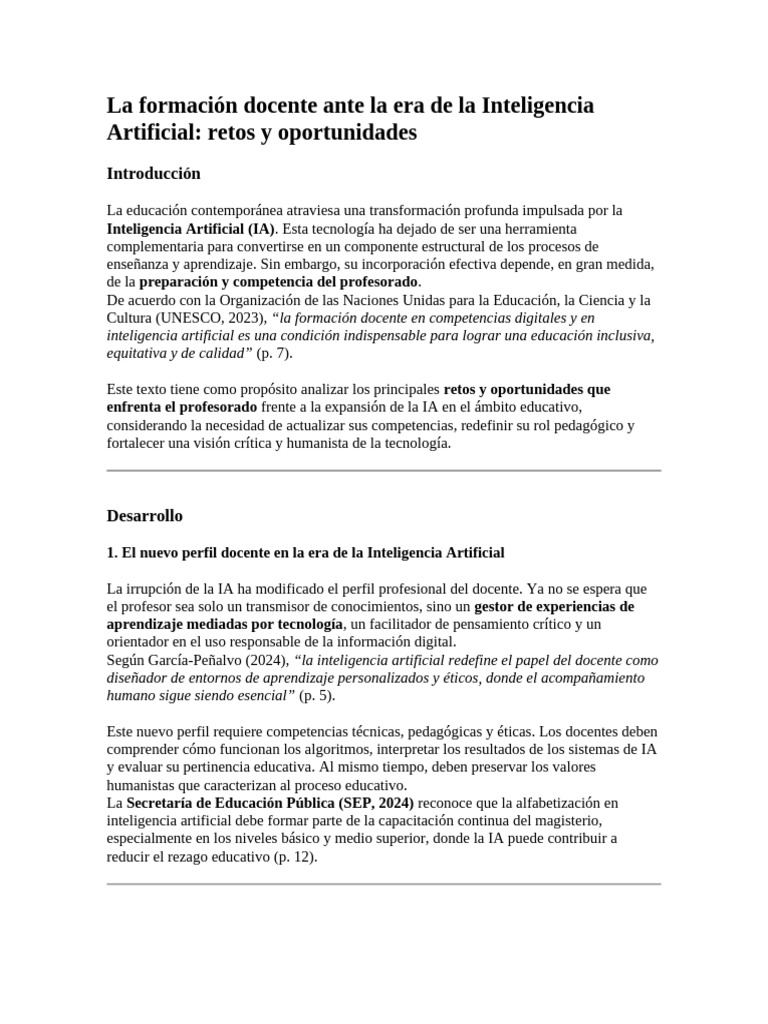 Formación docente en la era de IA | PDF | Inteligencia artificial ...